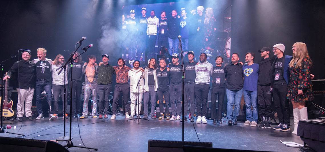 At the end of the evening, all the performers gathered on stage to sing “With a Little Help From My Friends.”