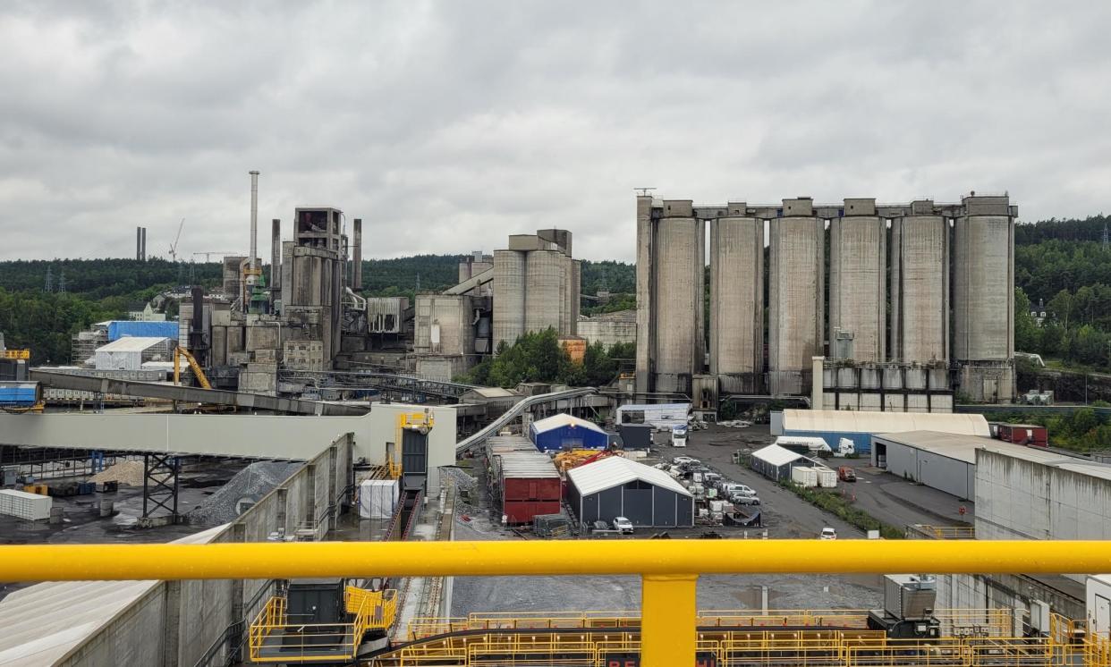 <span>Heidelberg Materials’ cement plant with a carbon capture and storage facility in Brevik, Norway.</span><span>Photograph: Ajit Niranjan/The Guardian</span>