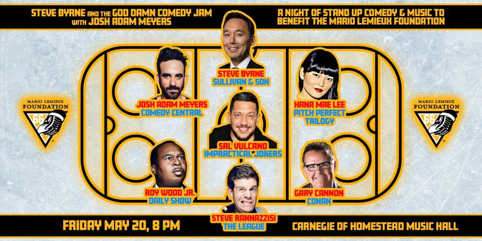 Steve Byrne hosts an all-star night of comedy for the Mario Lemieux Foundation.