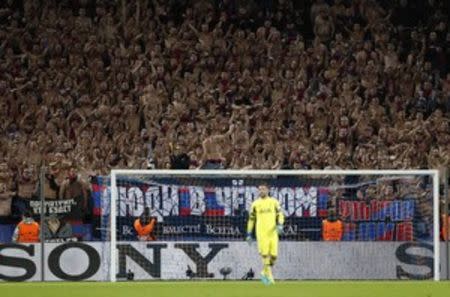 Soccer Football - CSKA Moscow v Tottenham Hotspur - UEFA Champions League Group Stage - Group E - CSKA Stadium, Moscow, Russia - 27/9/16 CSKA Moscow fans Action Images via Reuters / John Sibley Livepic EDITORIAL USE ONLY.