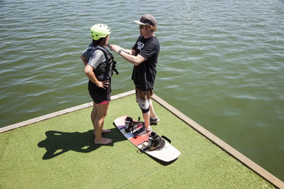 Wakeboarding in the Docklands, East London