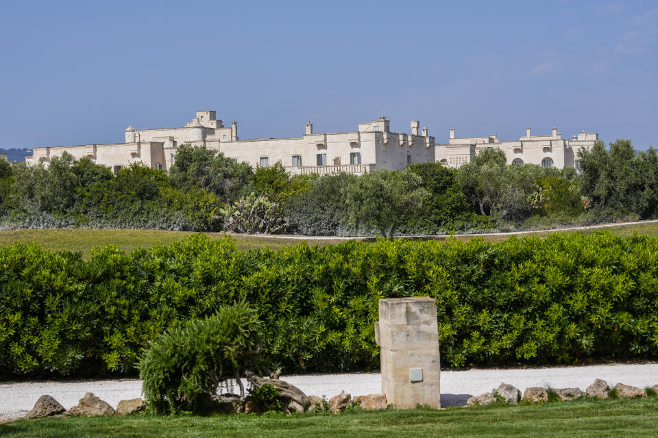 A view of Borgo Egnazia luxury complex prior to a G7 world leaders summit at Borgo Egnazia, Italy, Thursday, June 13, 2024. (AP Photo/Luca Bruno)