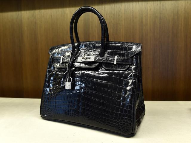 Milky Guacamole Croc-Embossed Leather Bag