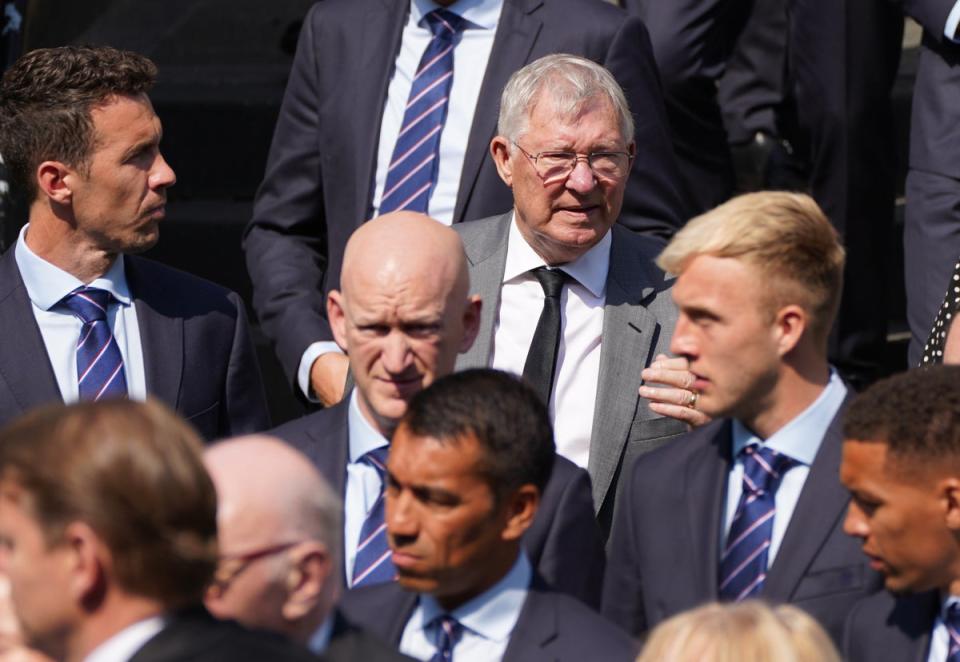 Sir Alex Ferguson leaves the church after the funeral service (Andrew Milligan/PA) (PA Wire)