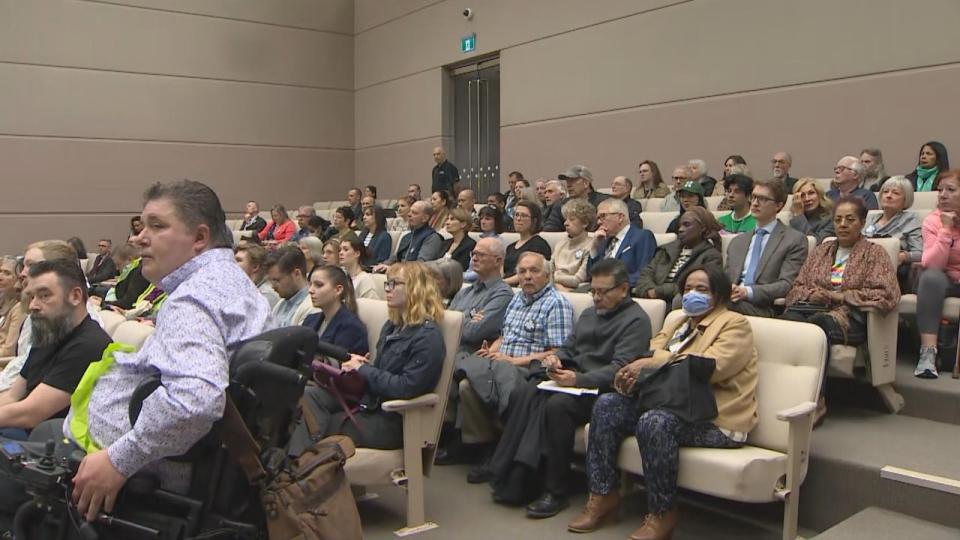 A packed gallery at council chambers as day one of the highly anticipated public hearing on blanket rezoning kicked off. 