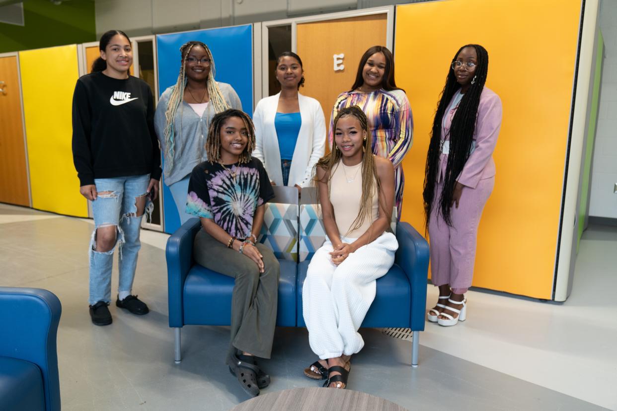 This year's Ms. Juneteenth candidates are, from bottom left, Topeka High's D'AhJah Ne'Vae Groves and Lawrence High's Areiana Green, and top row from left, Highland Park's Pearmella Carter, Topeka West's Michelle Alexander-Masawa, Washburn Rural's Liana Murphy, Shawnee Heights' Jayaira Garner and Topeka High's Dadriona Anderson. Not pictured is Aniyah Sanders.