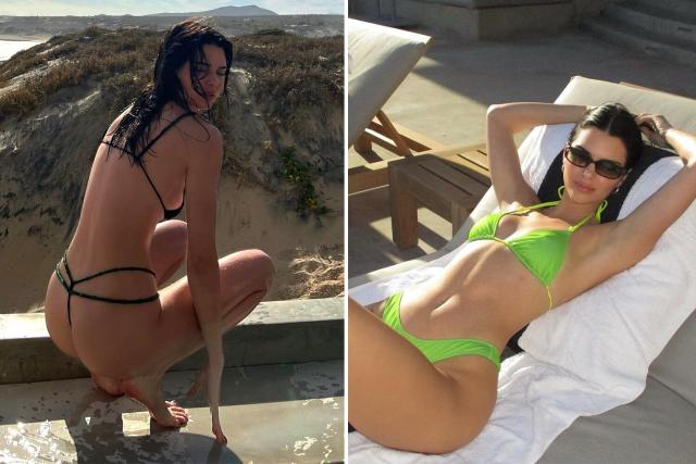 Kendall Jenner Wore the Tiniest Underboob-Baring String Bikini to the Beach