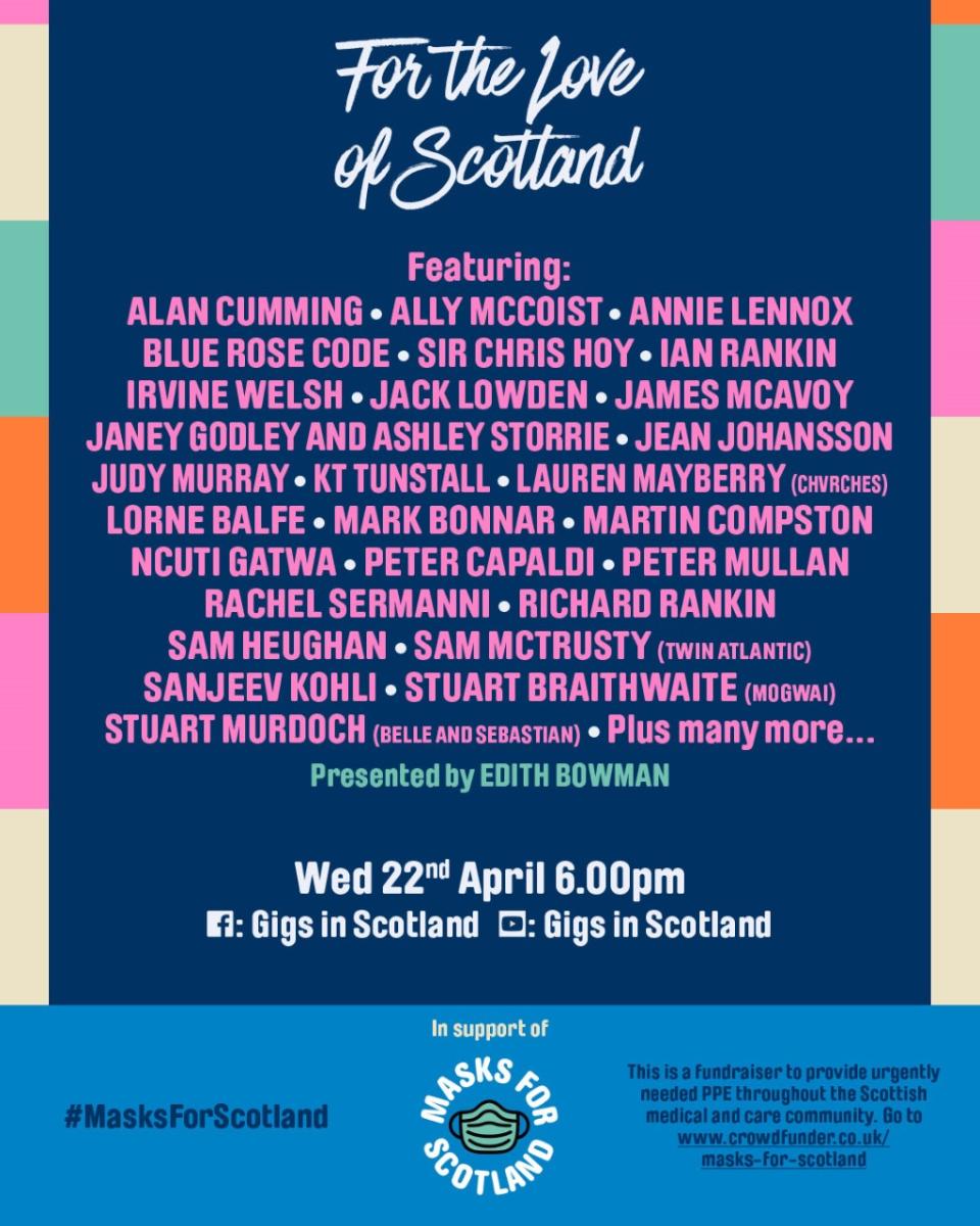 For The Love Of Scotland lineup.