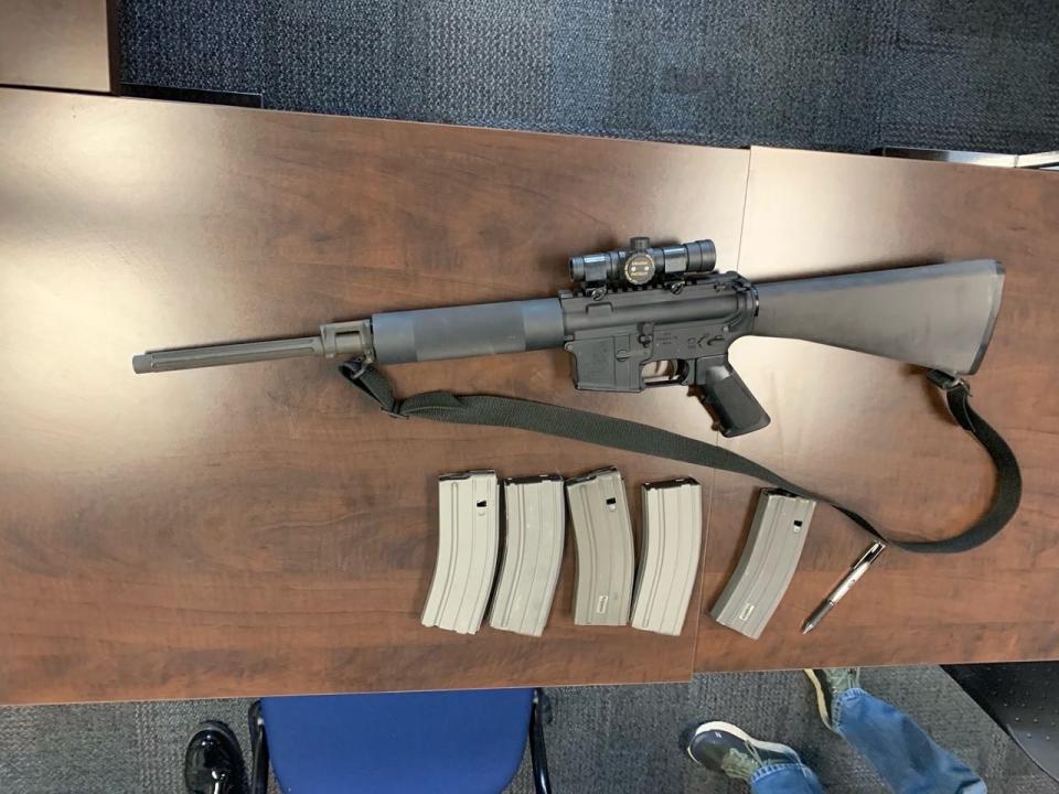 Jeff Gearhart's Bushmaster AR-15 type rifle, which he turned over Thursday to the Washington State Patrol for destruction.