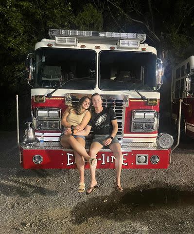 <p>West Whiteland Fire Company</p> Firefighters Emily Gindele and Colin Reedy