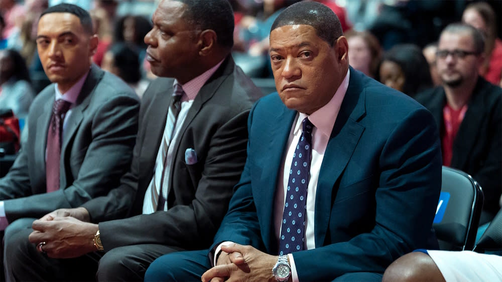  Laurence Fishburne in one of the best Hulu shows as Doc Rivers watching on from the sidelines in Clipped. 