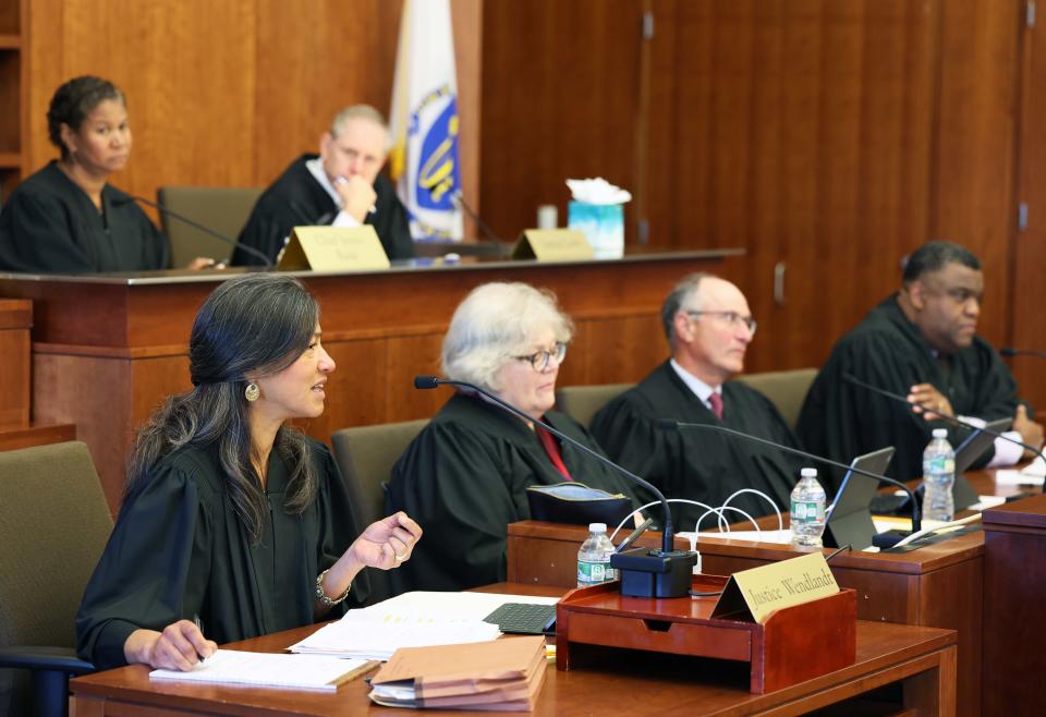 The Massachusetts Supreme Judicial Court, shown here on Oct, 7, 2022, called racial profiling in traffic stops a “persistent and pernicious problem” in the September 2020 Commonwealth v. Long decision.