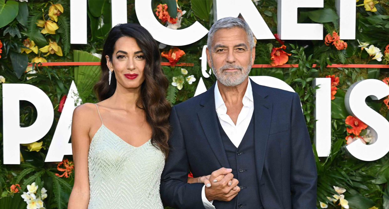 George and Amal Clooney at Ticket to Paradise premiere. (Getty Images)