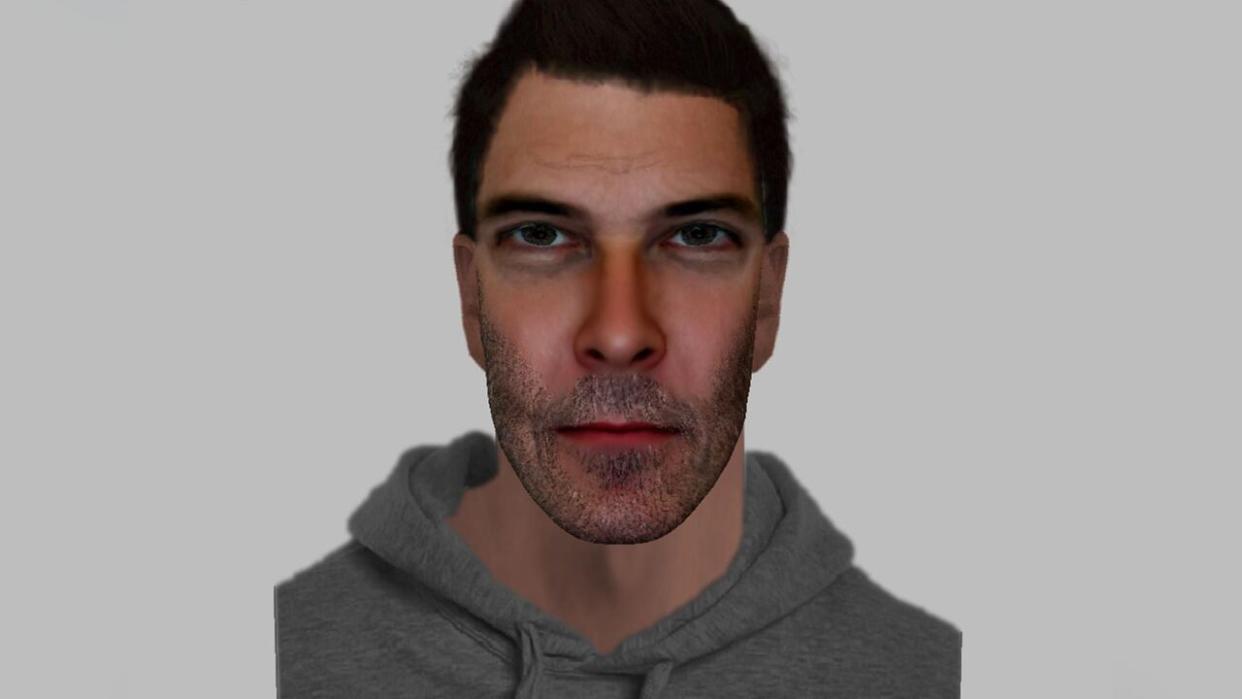 Police have released a composite sketch of the suspect and are asking the public to help identify him.  (Service de Police de la Ville de Montréal - image credit)