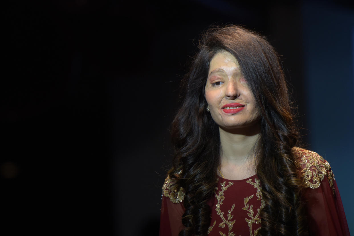 Indian acid attack victims took part in a fashion show dedicated to bravery and confidence (Photo: Getty)