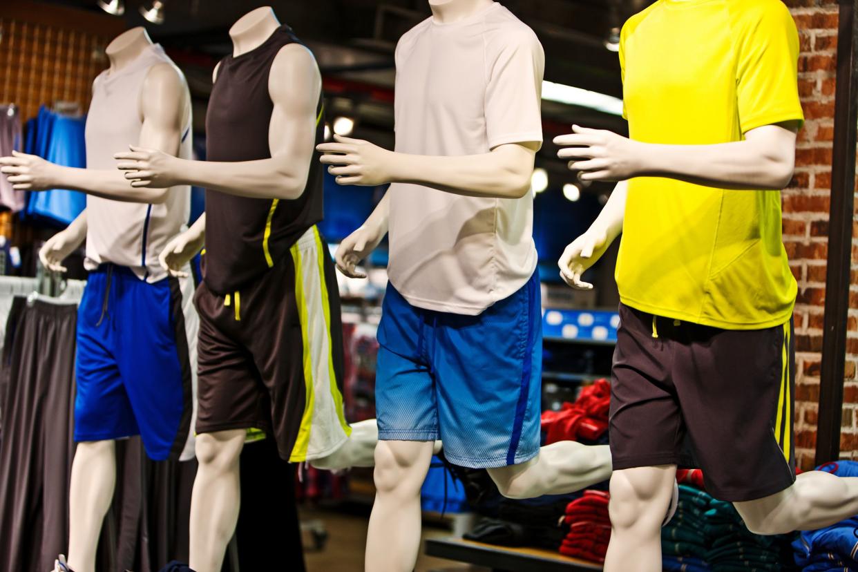 male mannequins at fashion store