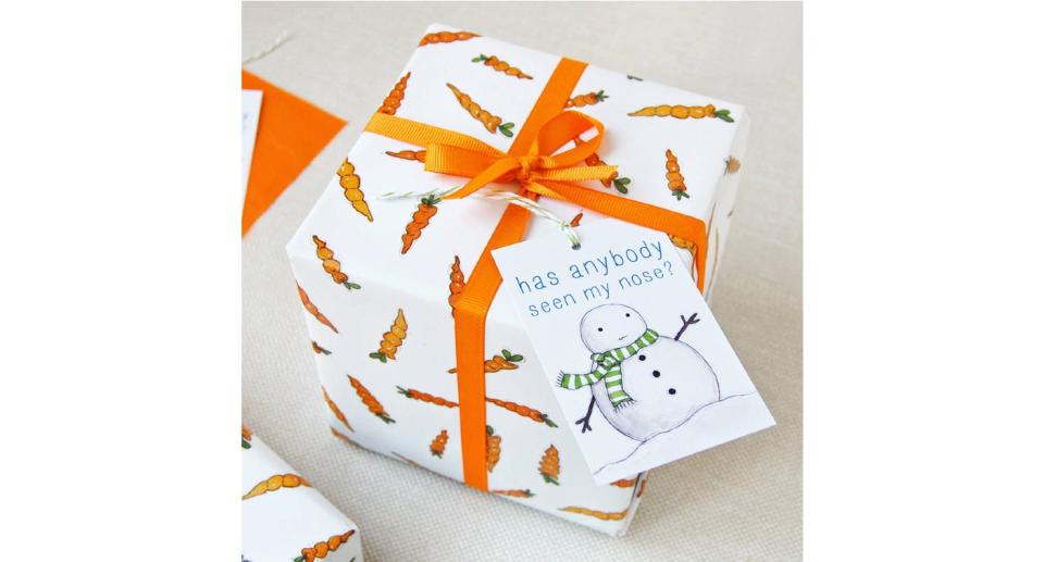 Christmas Carrot Wrapping Paper (Clara And Macy/Not On The High Street)