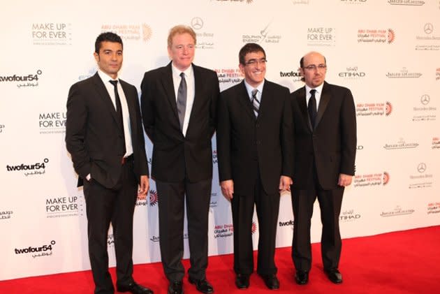 Cast of the US movie 'The Citizen' starring Egyptian actor Khaled El Nabawi (far left).