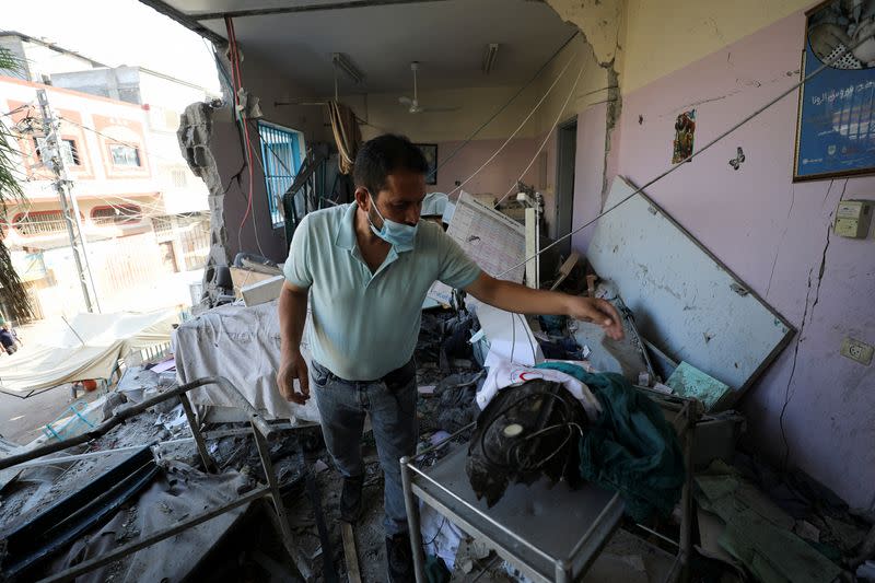 Aftermath of an Israeli strike on Al-Daraj clinic in Gaza City