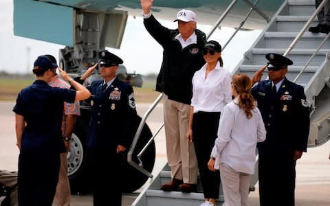 Donald Trump and first lady Melania Trump arrive at Corpus Christi, Texas - Credit: Carlos Barria/REUTERS