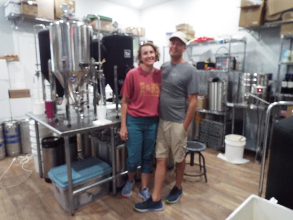 Paige and George Nester of Creek House Honey Farm are seen with their mead-making equipment, which will soon be moved to the new production facility with the help of a grant from Canyon Economic Development for $100,000.