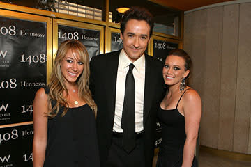 Haylie Duff , John Cusack and Hilary Duff at the Los Angeles premiere of Dimension Films' 1408