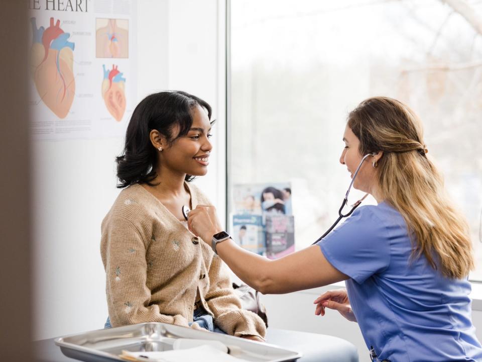 Healthcare worker and a patient