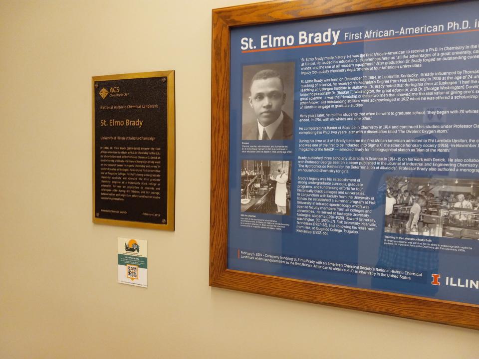 St. Elmo Brady marker. Photo credit to the Champaign County African American Heritage Trail.