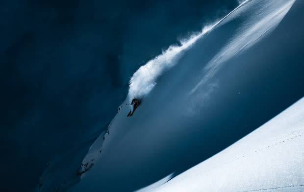 A photographer's dream. Fabian Johann nails his turn in the perfect spot to set his spray in the last light of the spine. Zell am Ziller, Austria.<p>Photo: Christoph Johann</p>