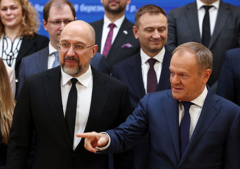 Polish PM Tusk and Ukrainian PM Shmyhal meet for bilateral talks in Warsaw