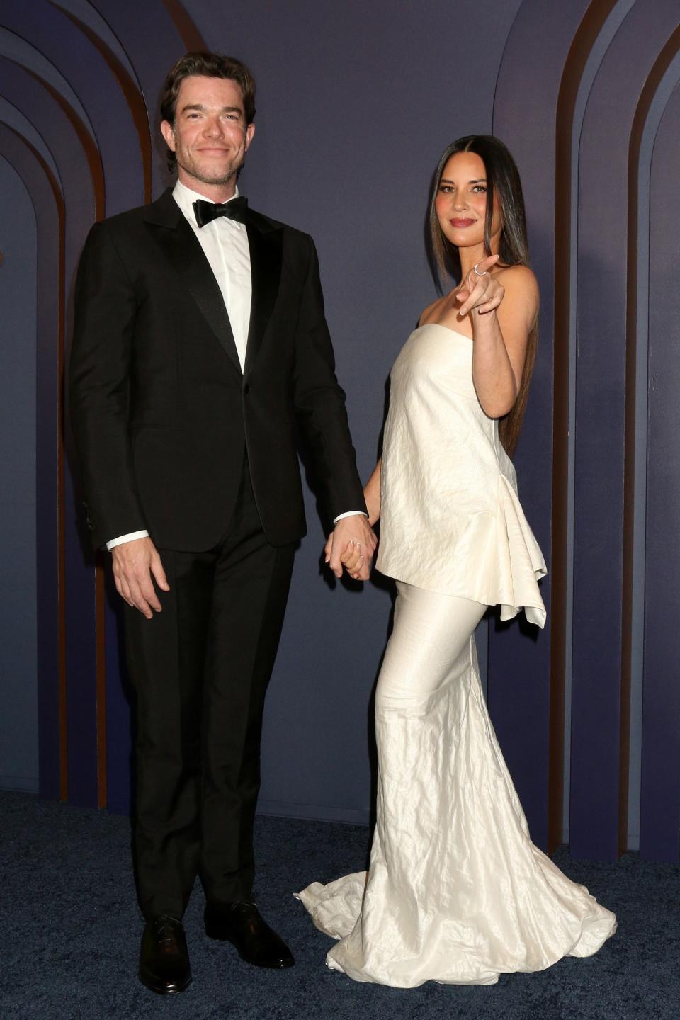 John Mulaney, Olivia Munn at arrivals, 14th Governors Awards, Fairmont Century Plaza Hotel, Los Angeles, CA, USA, January 9, 2024. (Photo by: Priscilla Grant/Everett Collection)