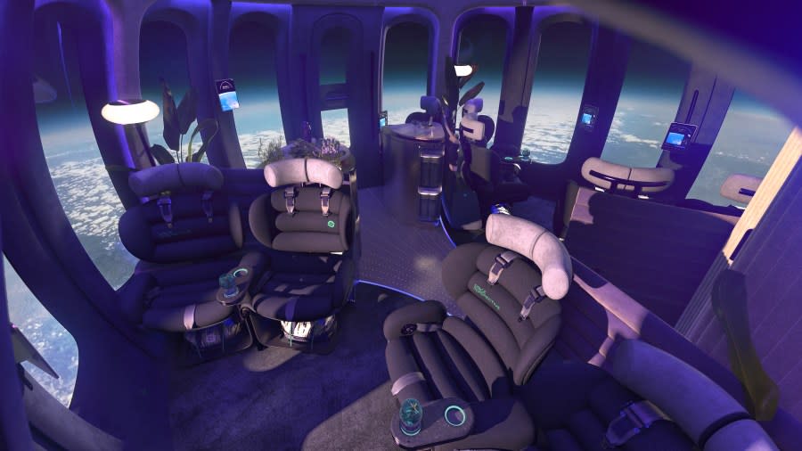 The interior of Starship Neptune provides a “first-class” experience. (Courtesy: Space Perspective)