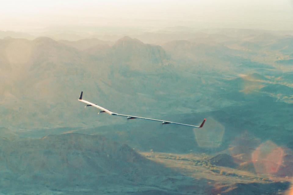 The solar-powered Aquila drone has a wingspan larger than a Boeing 737 airliner, but weighs hundreds of times less.