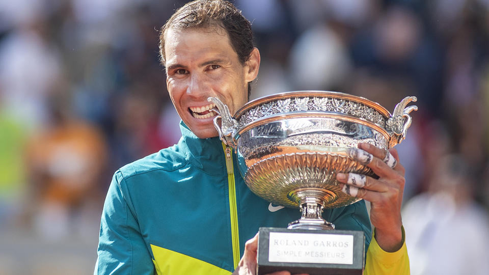 Rafael Nadal's regime of painkilling injections throughout the French Open has been questioned by several top cyclists. (Photo by Tim Clayton/Corbis via Getty Images)