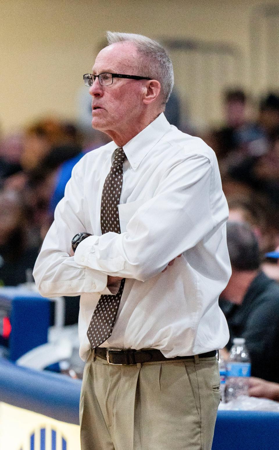 Dock Mennonite's Mike Fergus coaches the Pioneers to a PIAA Class 2A state playoff win over Sankofa Freedom.