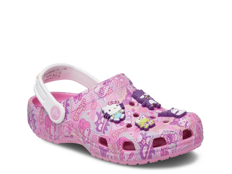 Crocs, Hello Kitty, cartoon, collaboration, cat, Japan, bow, clog, Classic Clog, hot pink