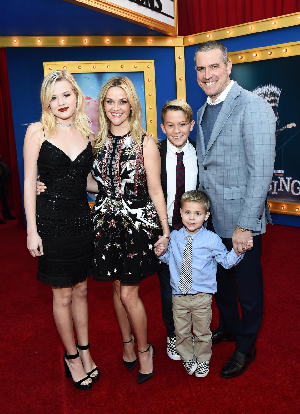 Ava Phillippe, Reese Witherspoon, Deacon Phillippe, Tennessee James Toth and Jim Toth (Photo by Michael Buckner/Variety/Penske Media via Getty Images)