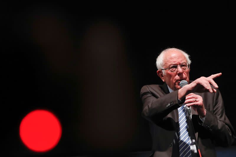 U.S. Democratic presidential candidate Bernie Sanders speaks during a rally in St Louis, Missouri