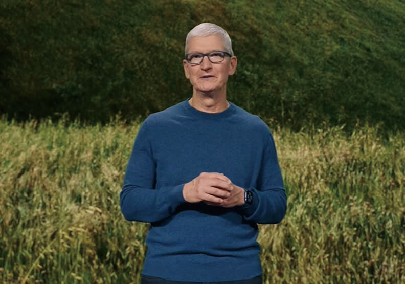 蘋果CEO庫克（Tim Cook）。擷取自2021蘋果秋季發布會