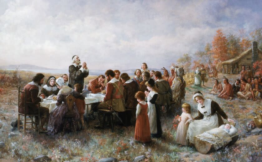 The First Thanksgiving by Jennie Augusta Brownscombe (Photo by Barney Burstein/Corbis/VCG via Getty Images)