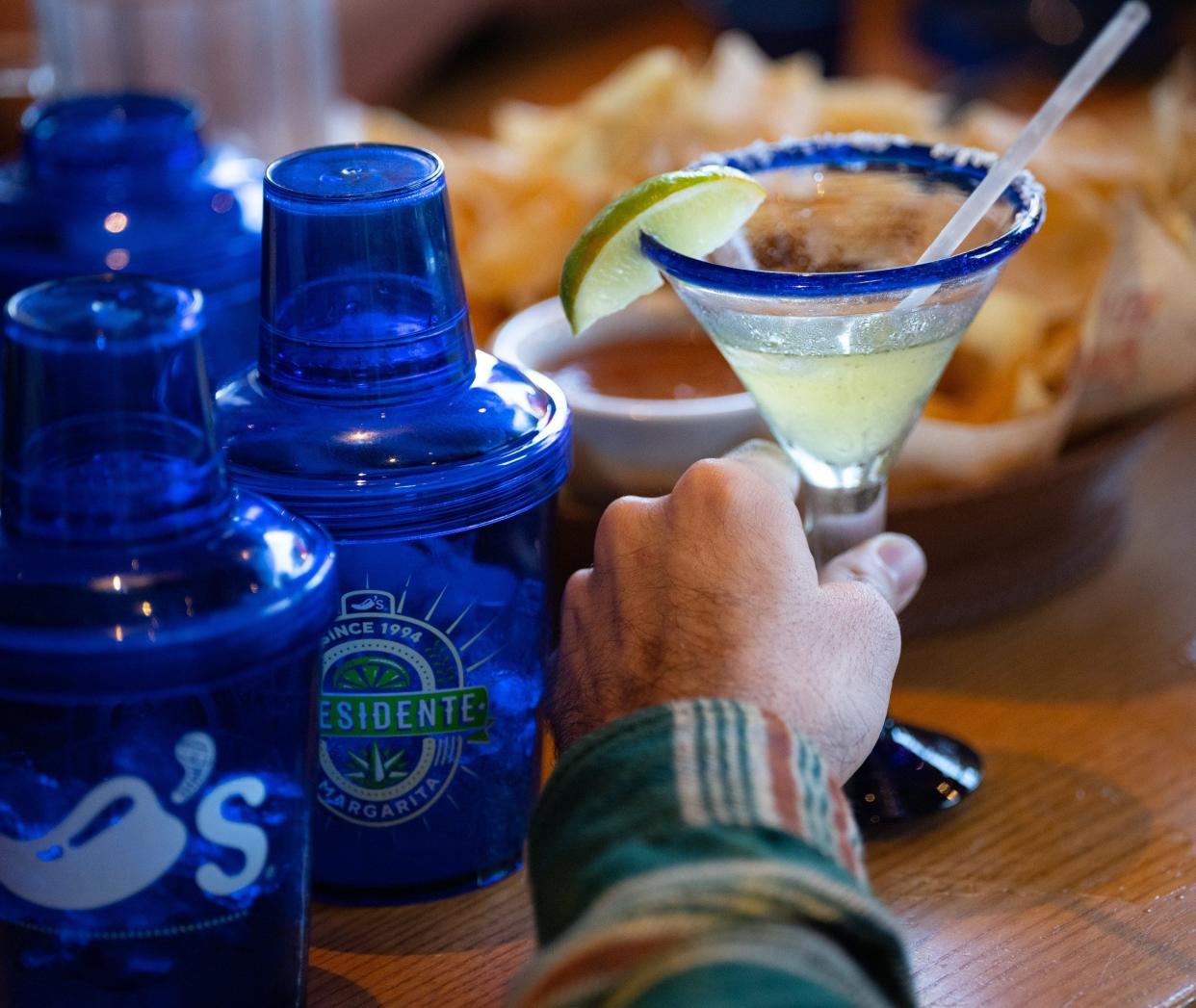 Margaritas should be near the top of the list of official Texas drinks. This one is the "Presidente," served by Chili's, which, after all, is based in Dallas.