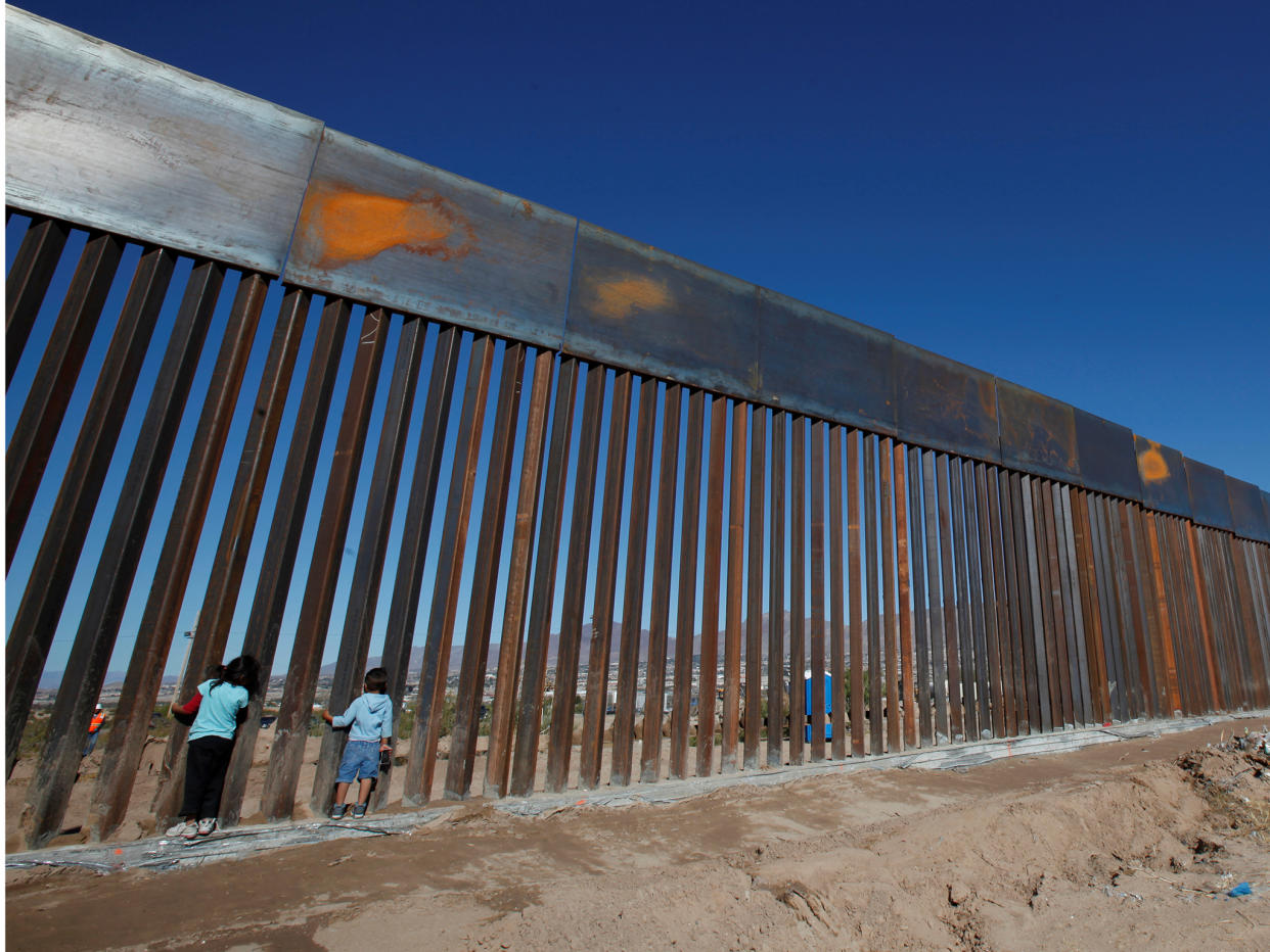 A section of the existing US-Mexico border barrier at Sunland Park, close to the Mexican city of Ciudad Juarez: Reuters