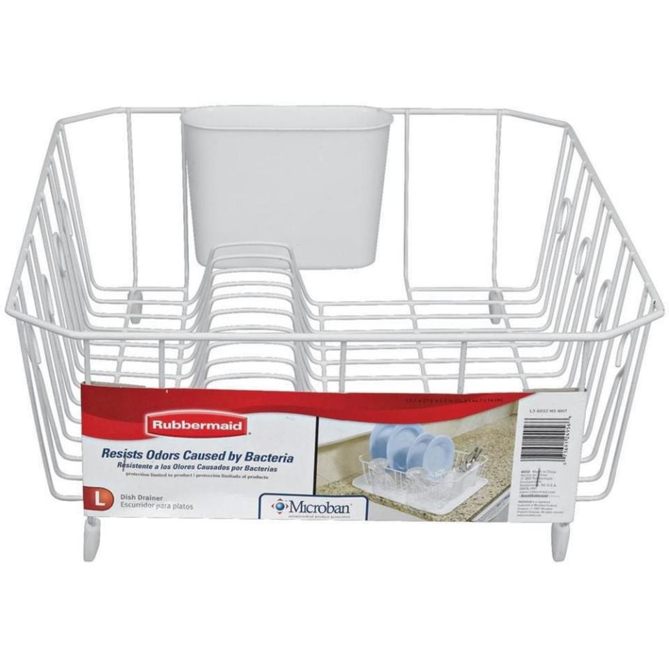 2) Large White Antimicrobial Dish Drainer