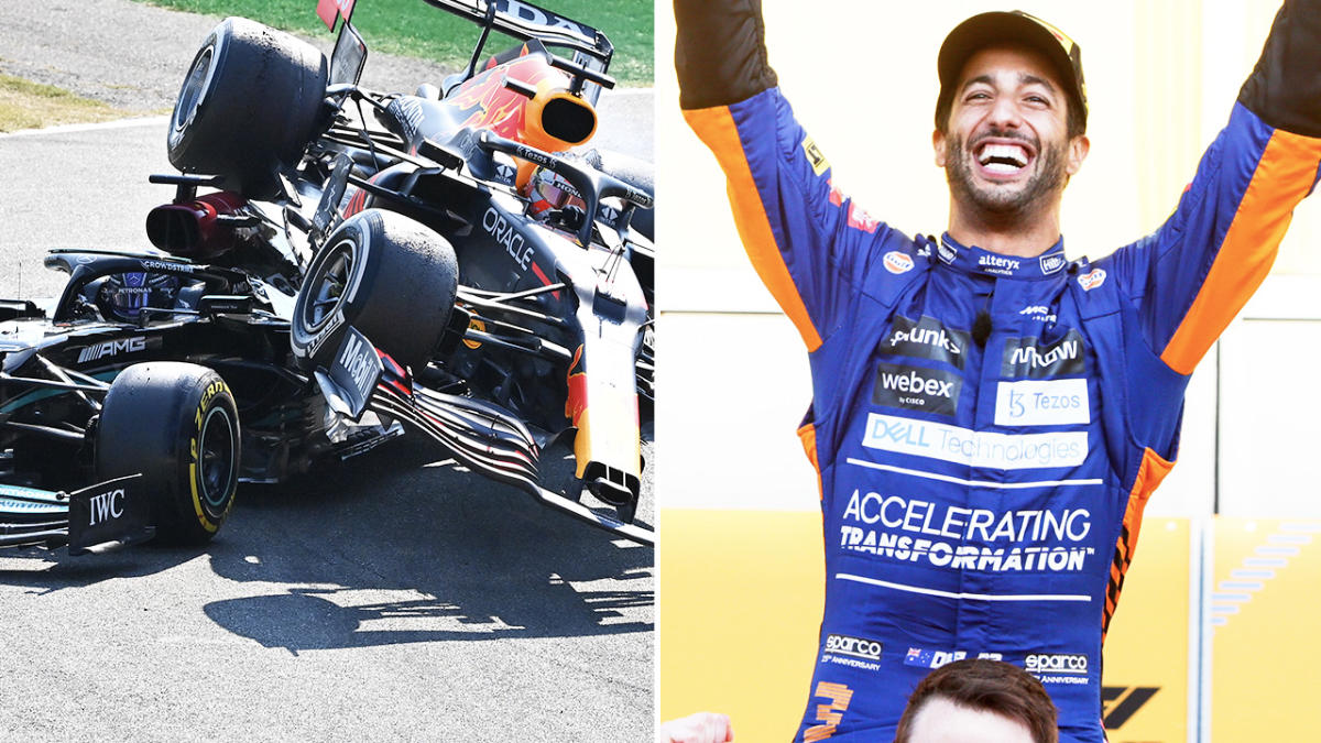 Ricciardo leads McLaren 1-2 at Monza as Hamilton, Vestappen crash