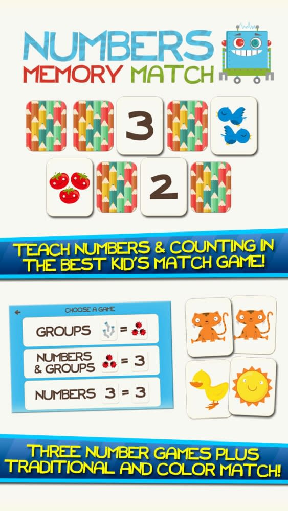 Number Games Match Fun Educational Games for Kids 有趣的數字配對遊戲，app說明由三嘻行動哇@Dr.愛瘋所提供