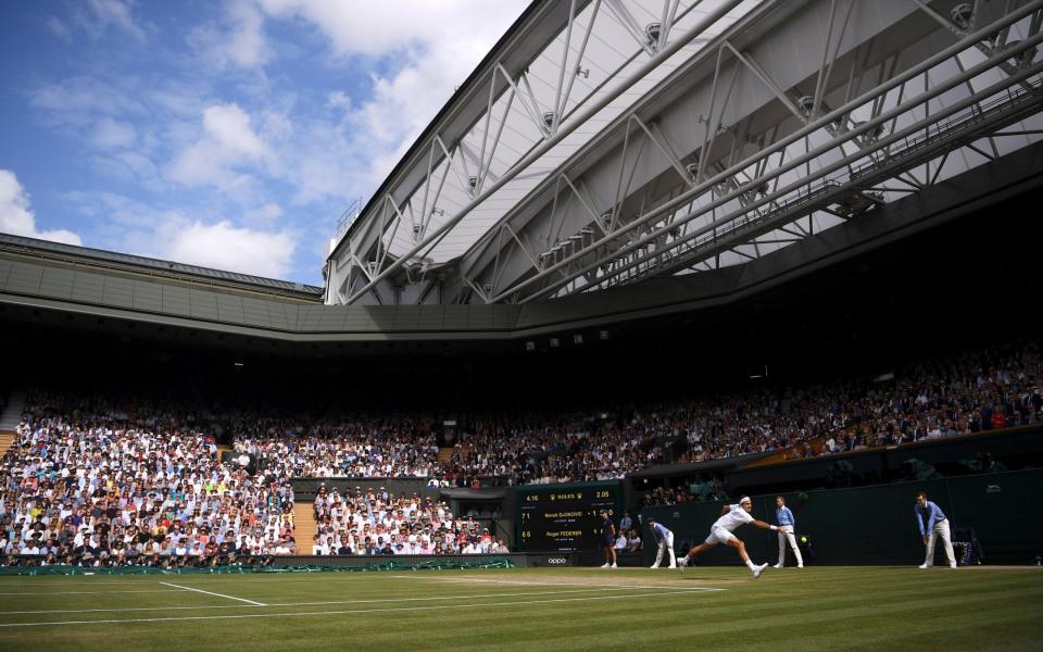 Major sporting venues and events, like Wimbledon, have taken steps to reduce waste  - POOL Getty