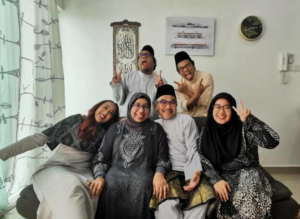 Siti Rohani and family celebrating Hari Raya as a family last year. — Picture courtesy of Siti Rohani