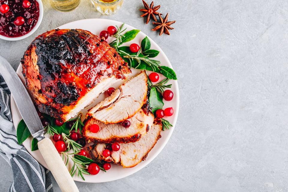 Cranberry Ginger Glazed Ham