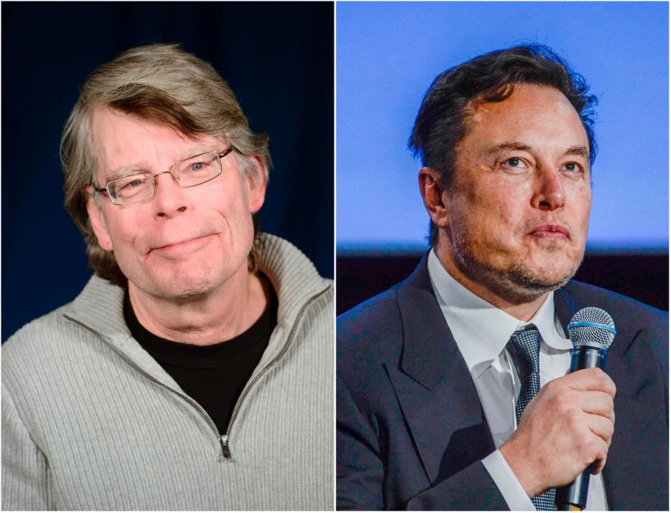 Stephen King (left) and Elon Musk (Getty Images)