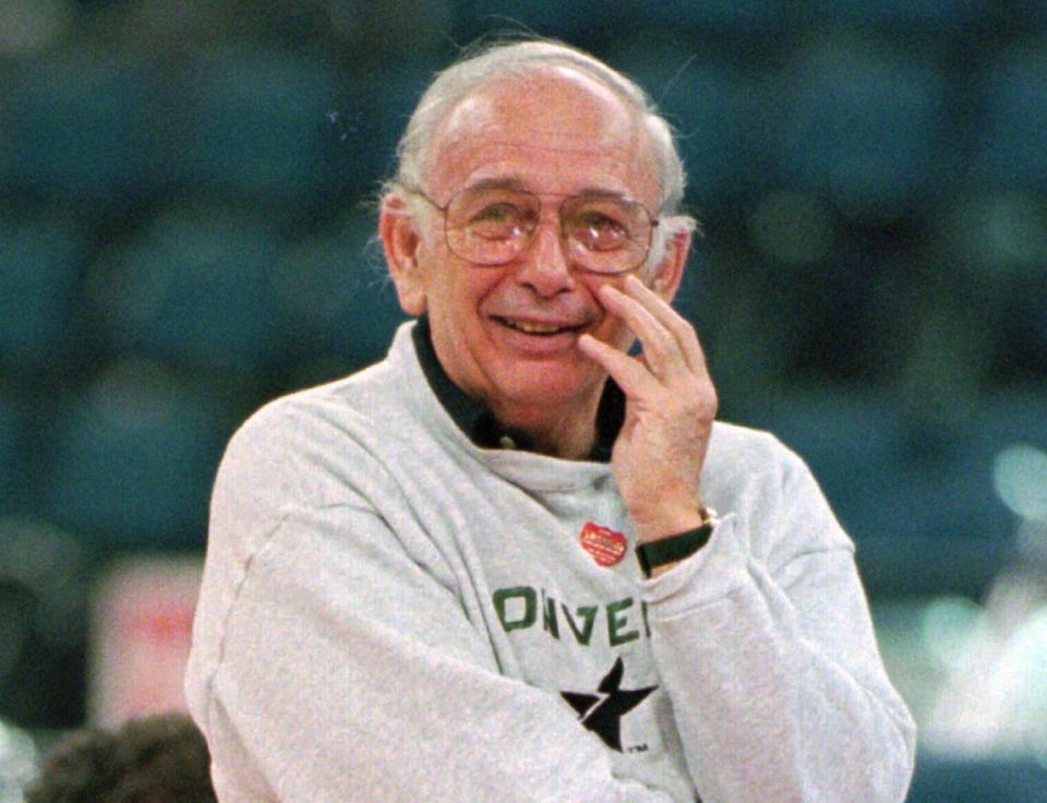 Longtime Princeton coach Pete Carril, seen here in 1996, died on Monday at 92. (AP Photo/Tom Russo)